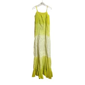 Earthbound Lime Green Yellow Ombré Maxi Dress